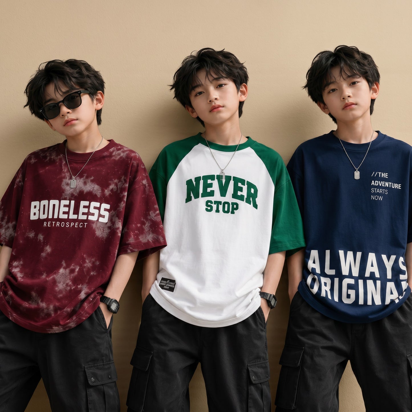 Boys RWB | Graphic Print Oversized T-Shirt Combo Pack - Billyball.in
