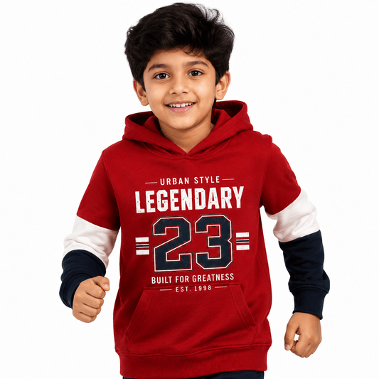 Boys LEGENDARY RED | Full sleeve Hood - Billyball.in