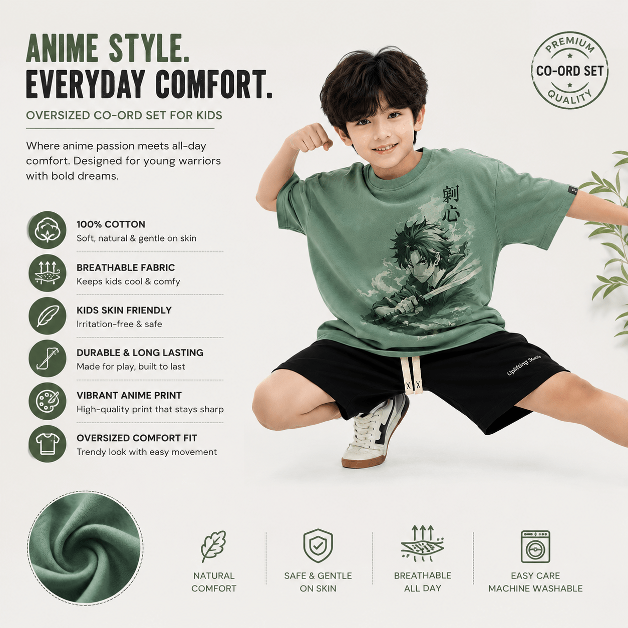 Boys SILENT BLADE | Printed Cotton Clothing Set - Billyball.in