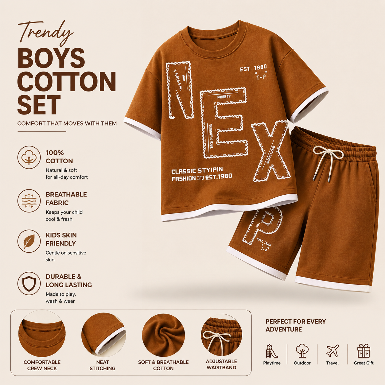 Boy NEXT | Cotton T-Shirt & Shorts Set