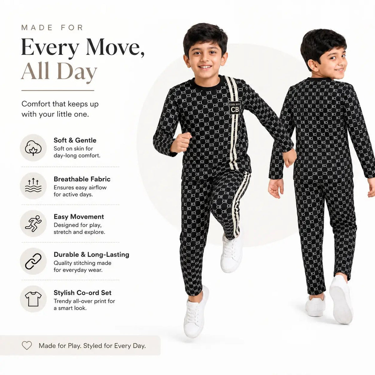 Boys CB COOL | Full Sleeve Top and Pant Set - Billyball.in
