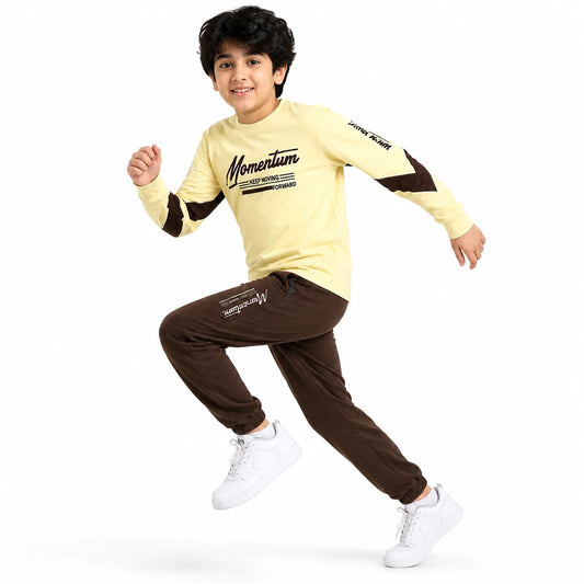 Boys M-BROWN | Full Sleeve Top and Pant Set