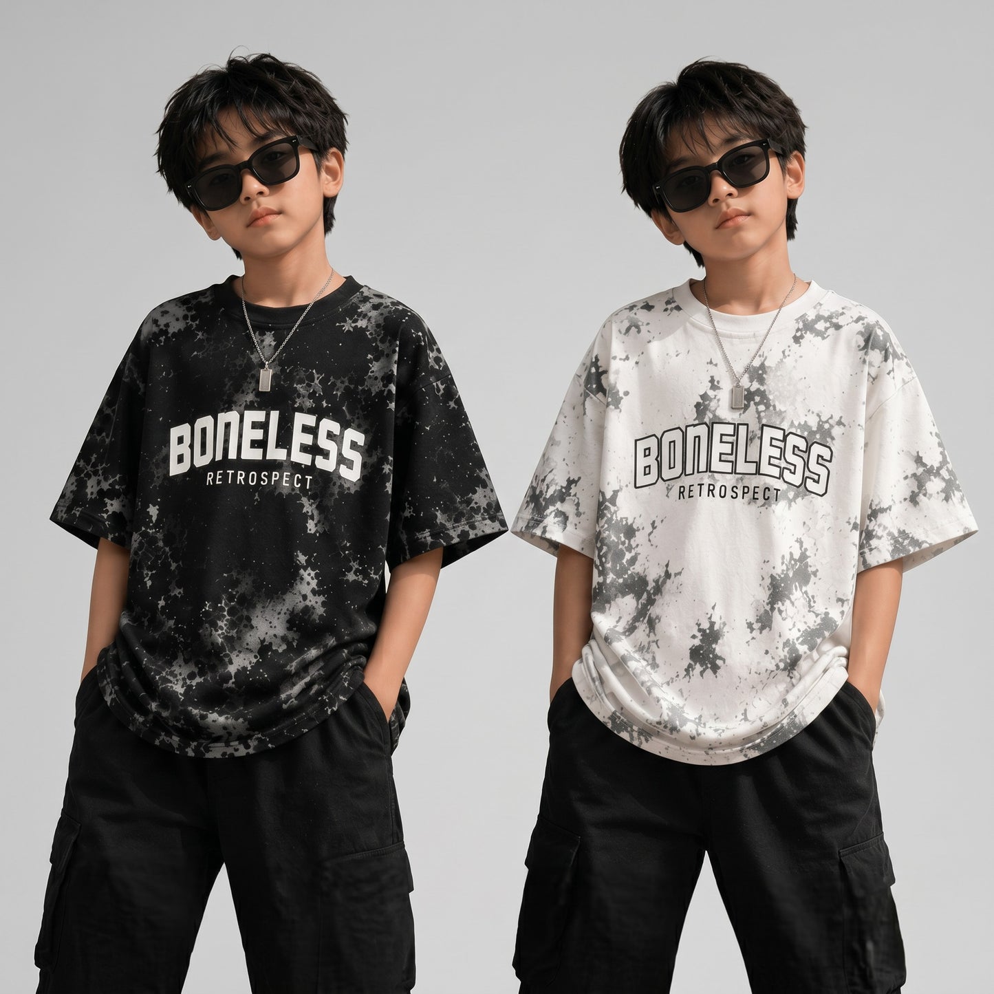 Boys BONELESS | Graphic Print Oversized T-Shirt Combo Pack -1 - Billyball.in