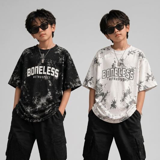Boys BONELESS | Graphic Print Oversized T-Shirt Combo Pack -1 - Billyball.in