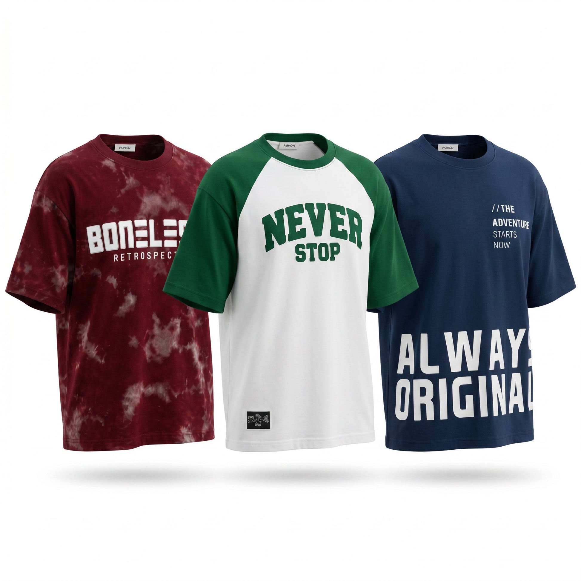 Boys RWB | Graphic Print Oversized T-Shirt Combo Pack - Billyball.in