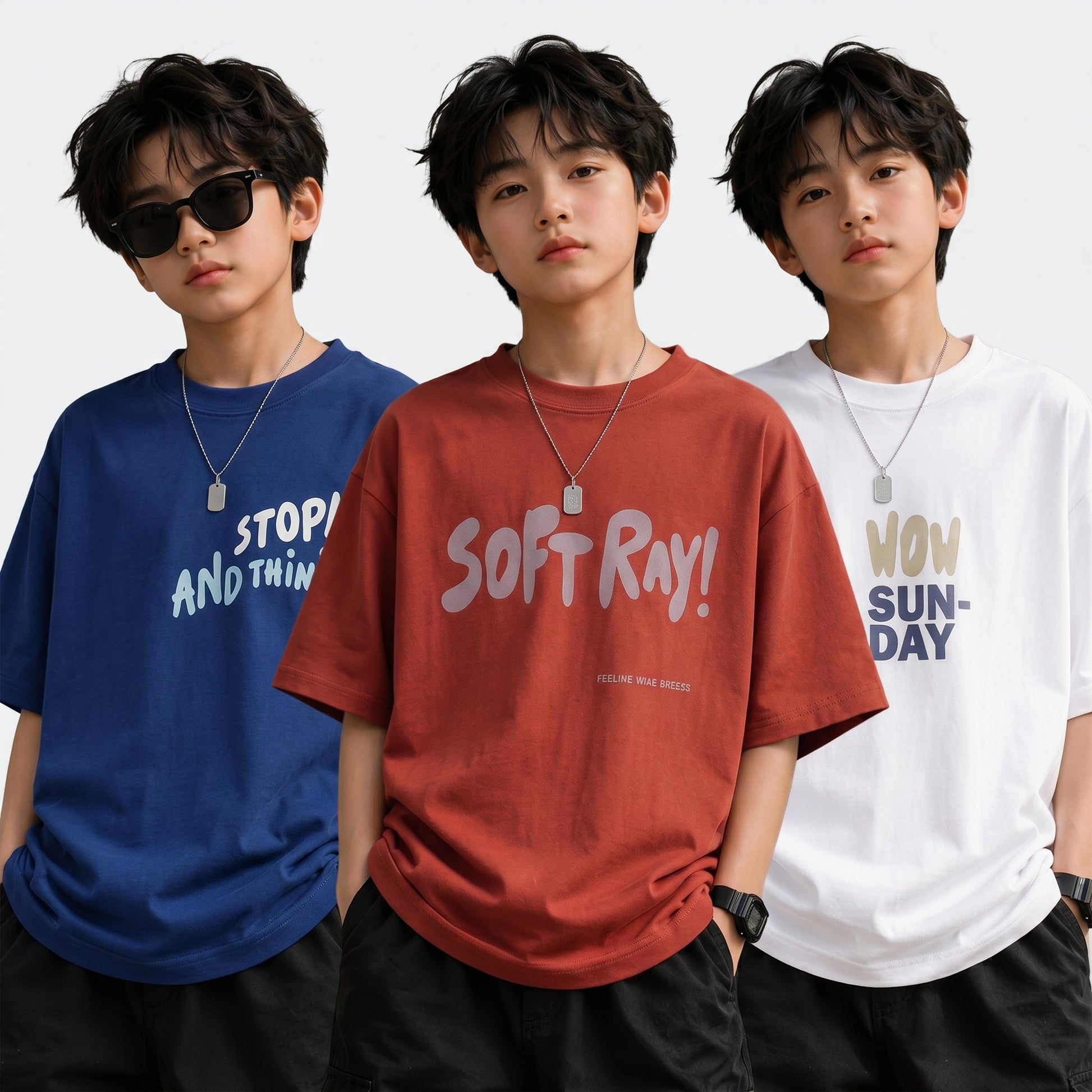 Boys BOW | Graphic Print Oversized T-Shirt Combo Pack - Billyball.in