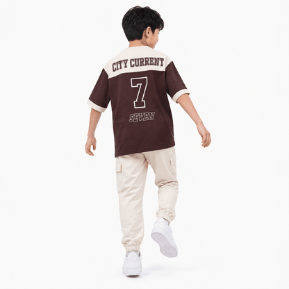 Boys CC BROWN | Over sized T and Pant Set - Billyball.in