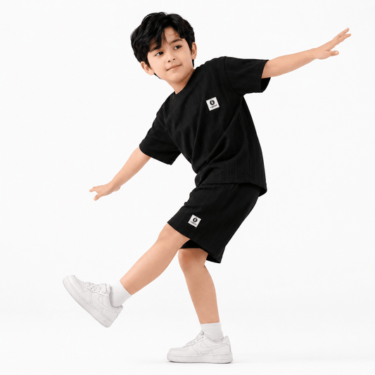 Kids BLACK | Co-Ord Set for Boys - Billyball.in