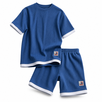 Boys BLUE | Co-ord Shorts Set 100% Cotton