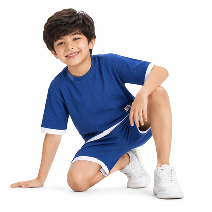 Boys BLUE | Co-ord Shorts Set 100% Cotton