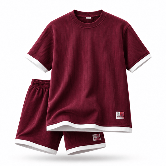Boys MAROON | Cotton Matching Set - Billyball.in