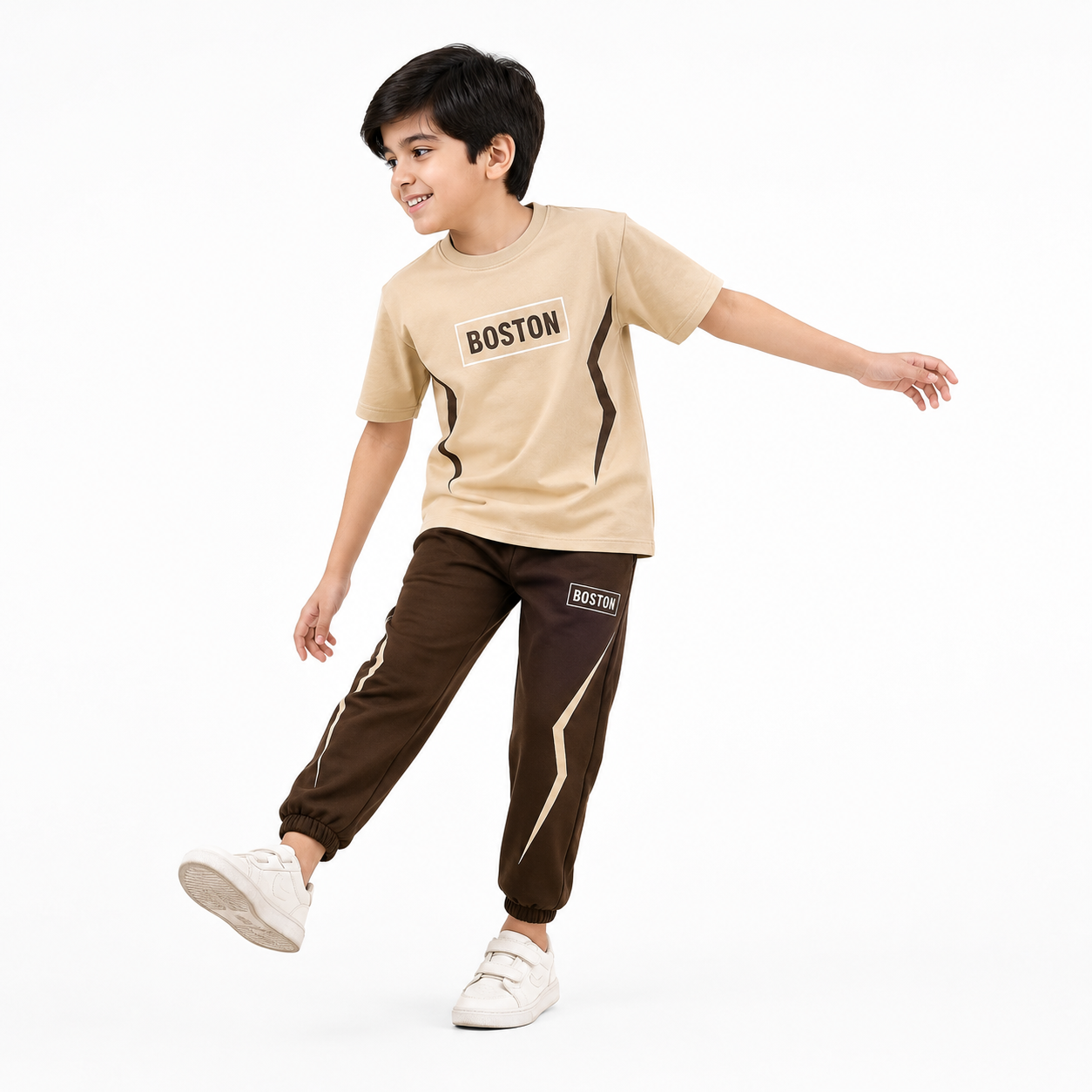 Boys BOSTON IVORY | Premium Cotton Co-Ord Set