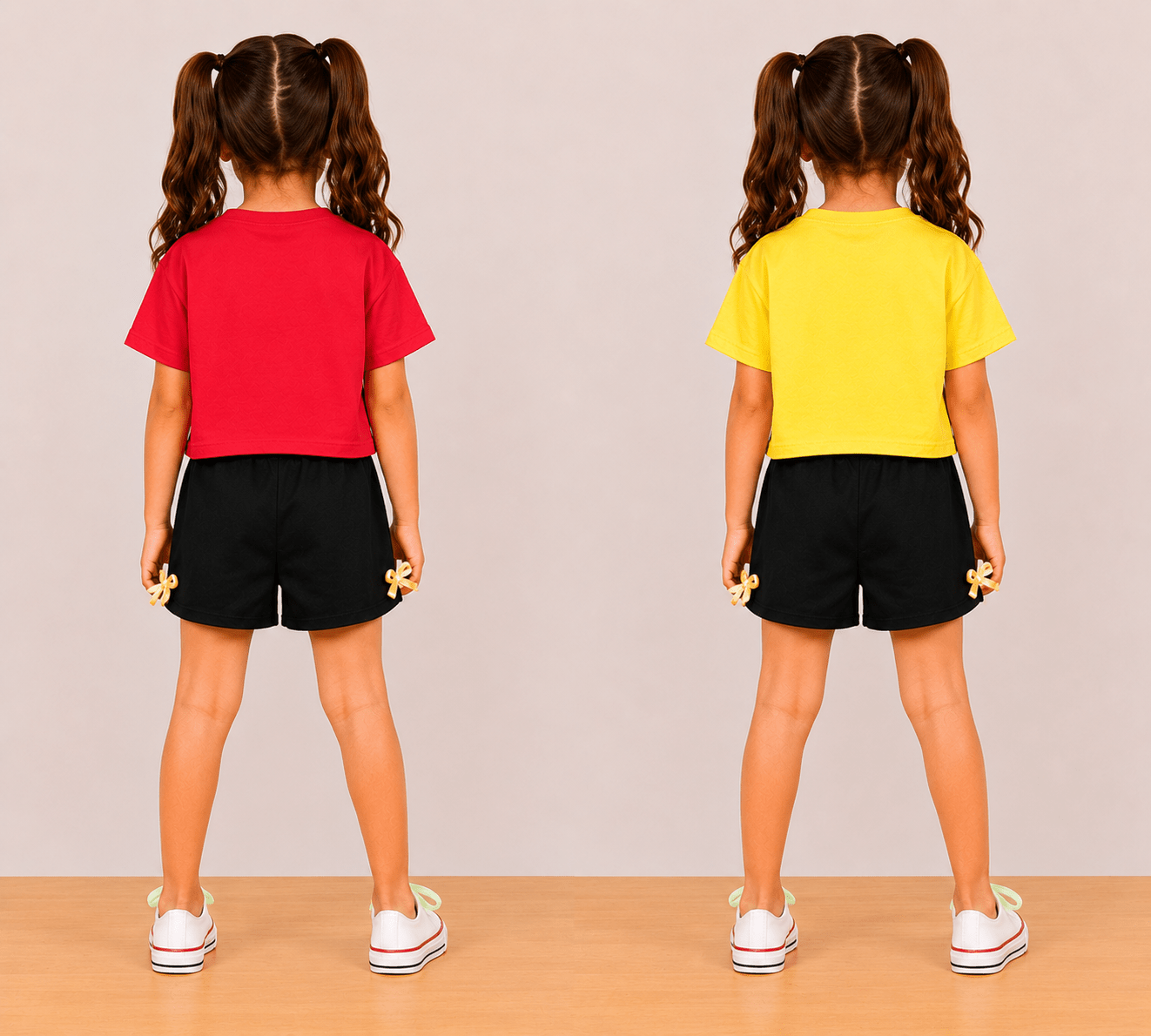 Girls BEEYOU | Crop Top & Shorts Co-Ord Set Combo Pack -3 - Billyball.in