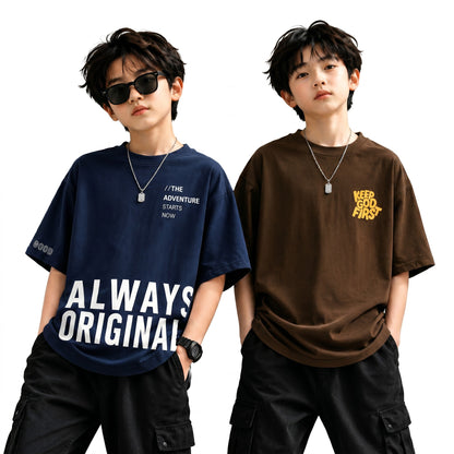 Boys B&B | Graphic Print Oversized T-Shirt Combo Pack - Billyball.in
