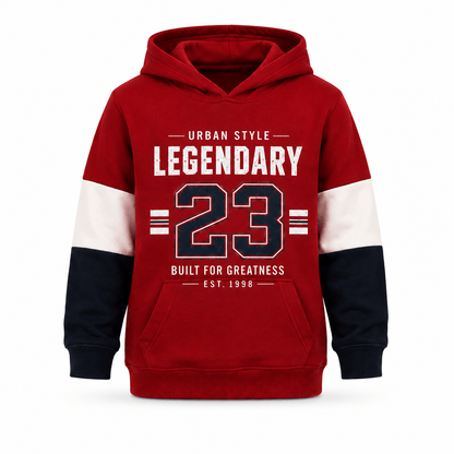 Boys LEGENDARY RED | Full sleeve Hood - Billyball.in