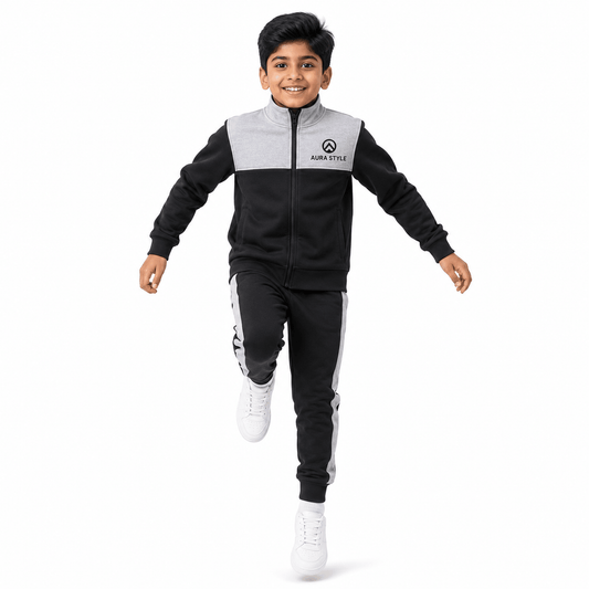 Boys AURA BLACK ZIPPER | Track Suit Combo - Billyball.in