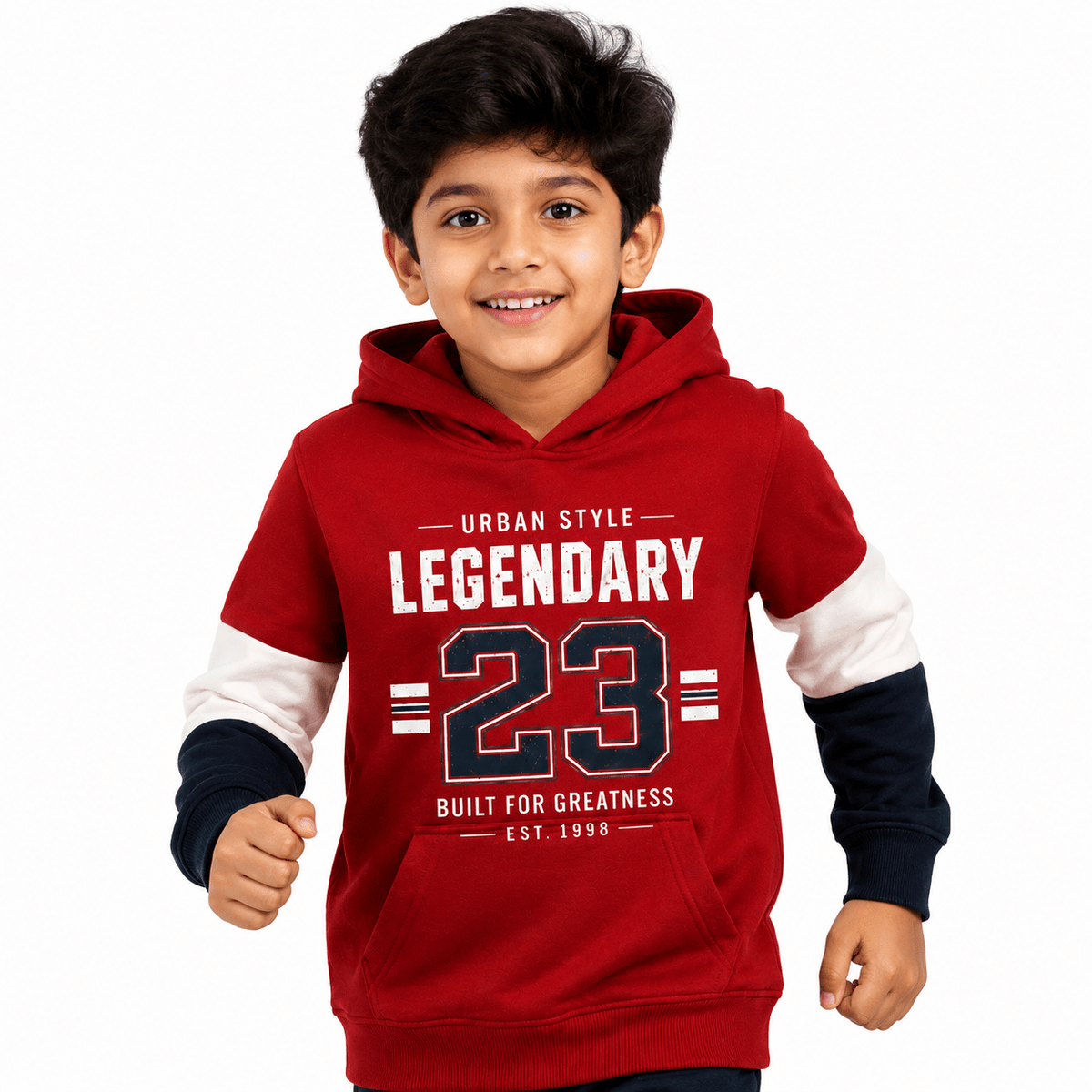 Boys LEGENDARY RED | Full sleeve Hood - Billyball.in