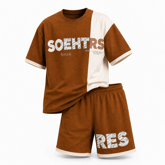 Boys HORES | 100% Cotton Graphic T-Shirt and Shorts Set
