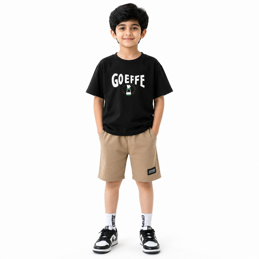 Boys GOEFFE | 100% Cotton Oversized T-Shirt & Shorts Co-Ord Set