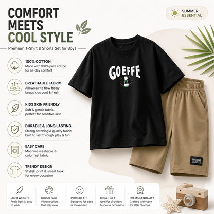 Boys GOEFFE | 100% Cotton Oversized T-Shirt & Shorts Co-Ord Set