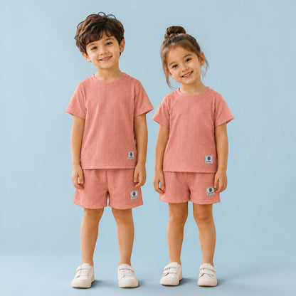Unisex PINK | Textured Co-Ord Set - Billyball.in