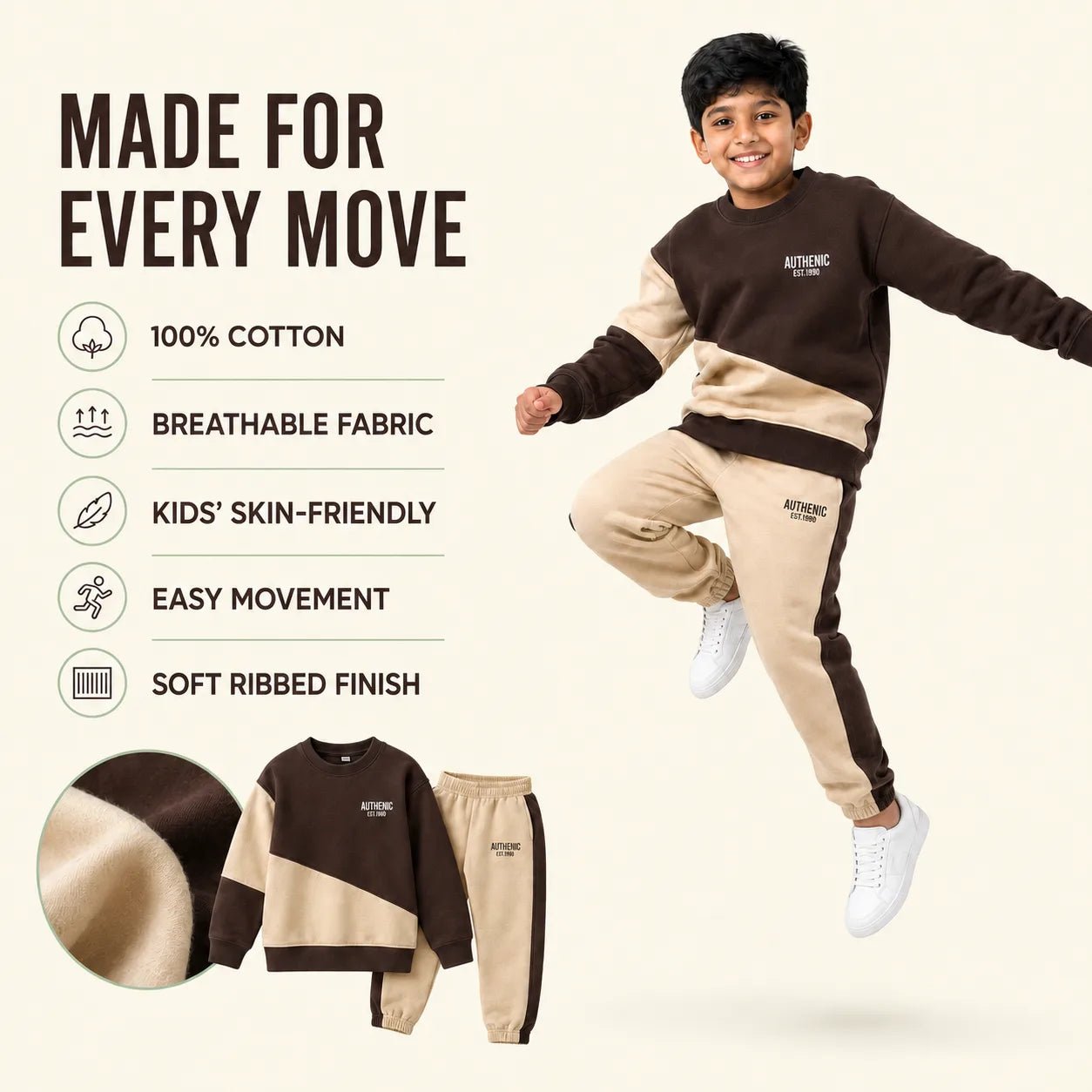 Boys COOL COFFEE | Long Sleeve Sweatshirt and Jogger Pants Set - Billyball.in