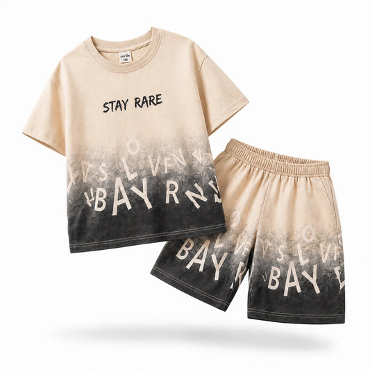 Boys Stay Rare | Printed T-Shirt & Shorts Set