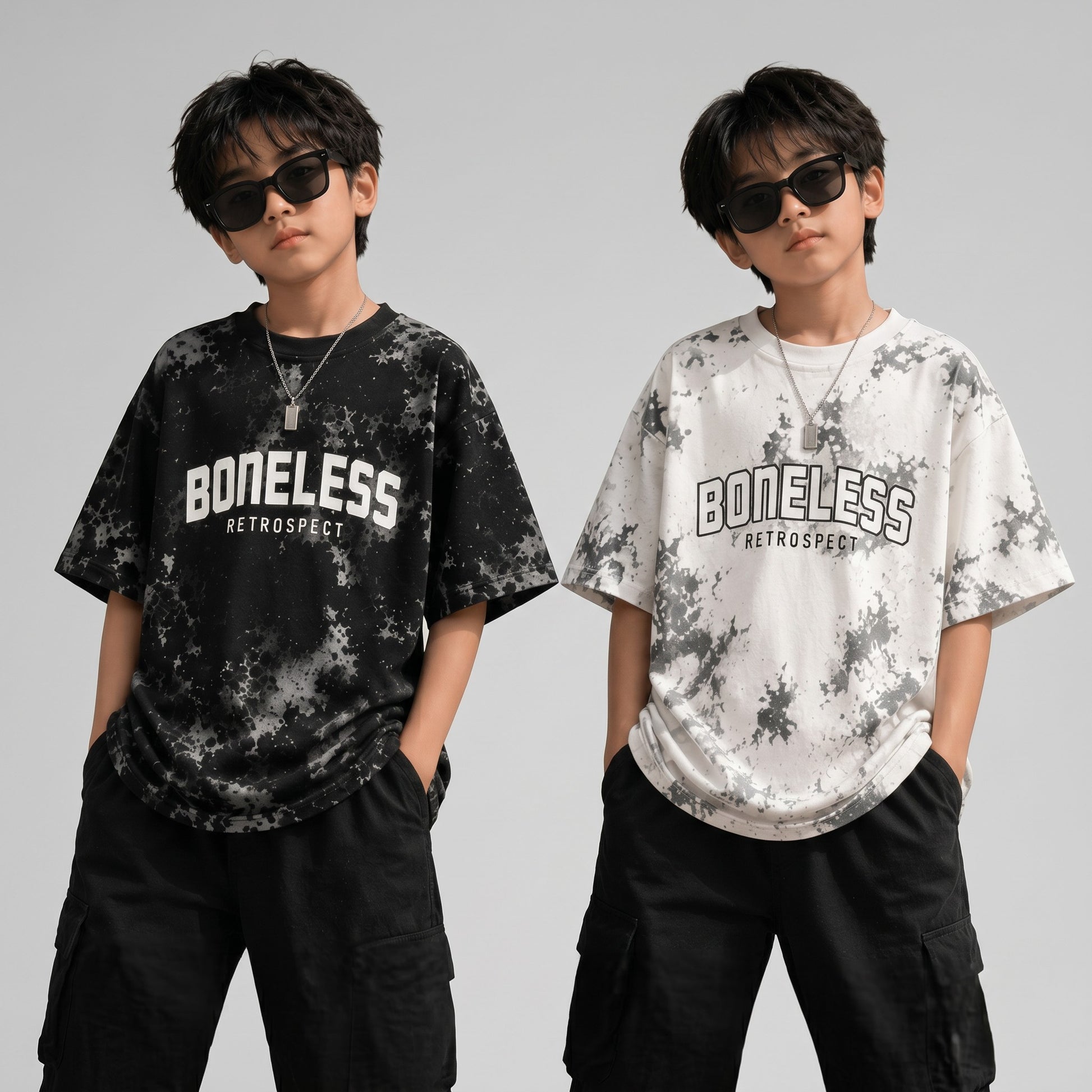 Boys BONELESS | Graphic Print Oversized T-Shirt Combo Pack -1 - Billyball.in